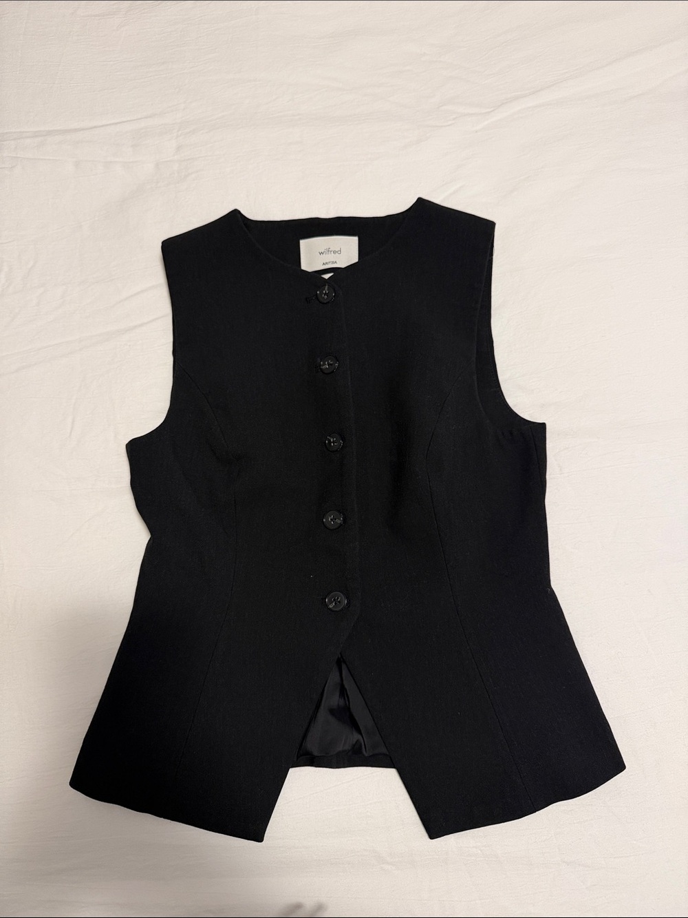 Wilfred Black Sleeveless Tailored Buttoned Vest